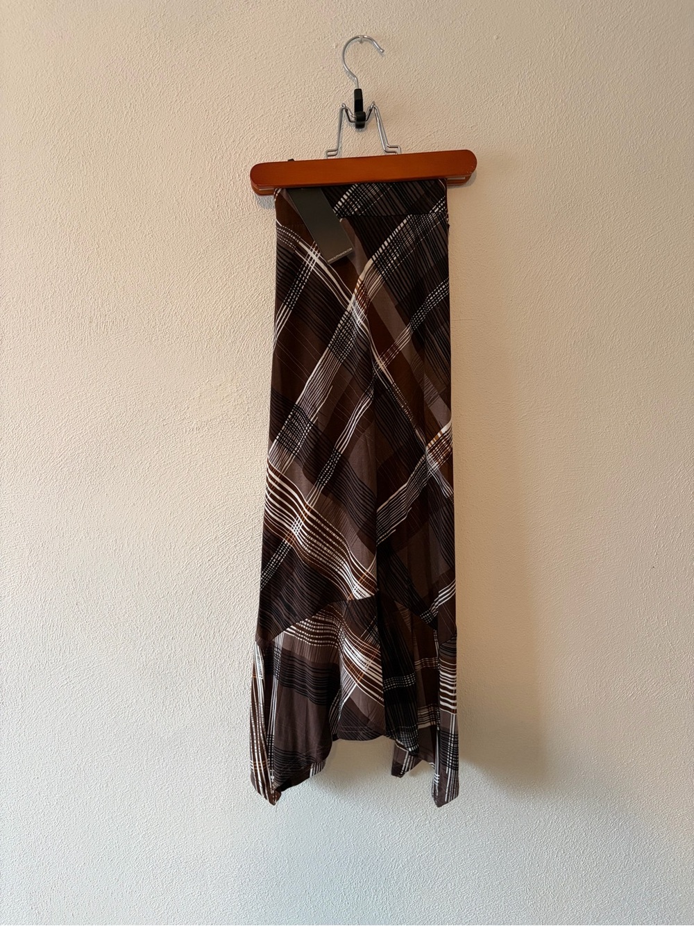Brown Plaid Maxi Skirt - Women